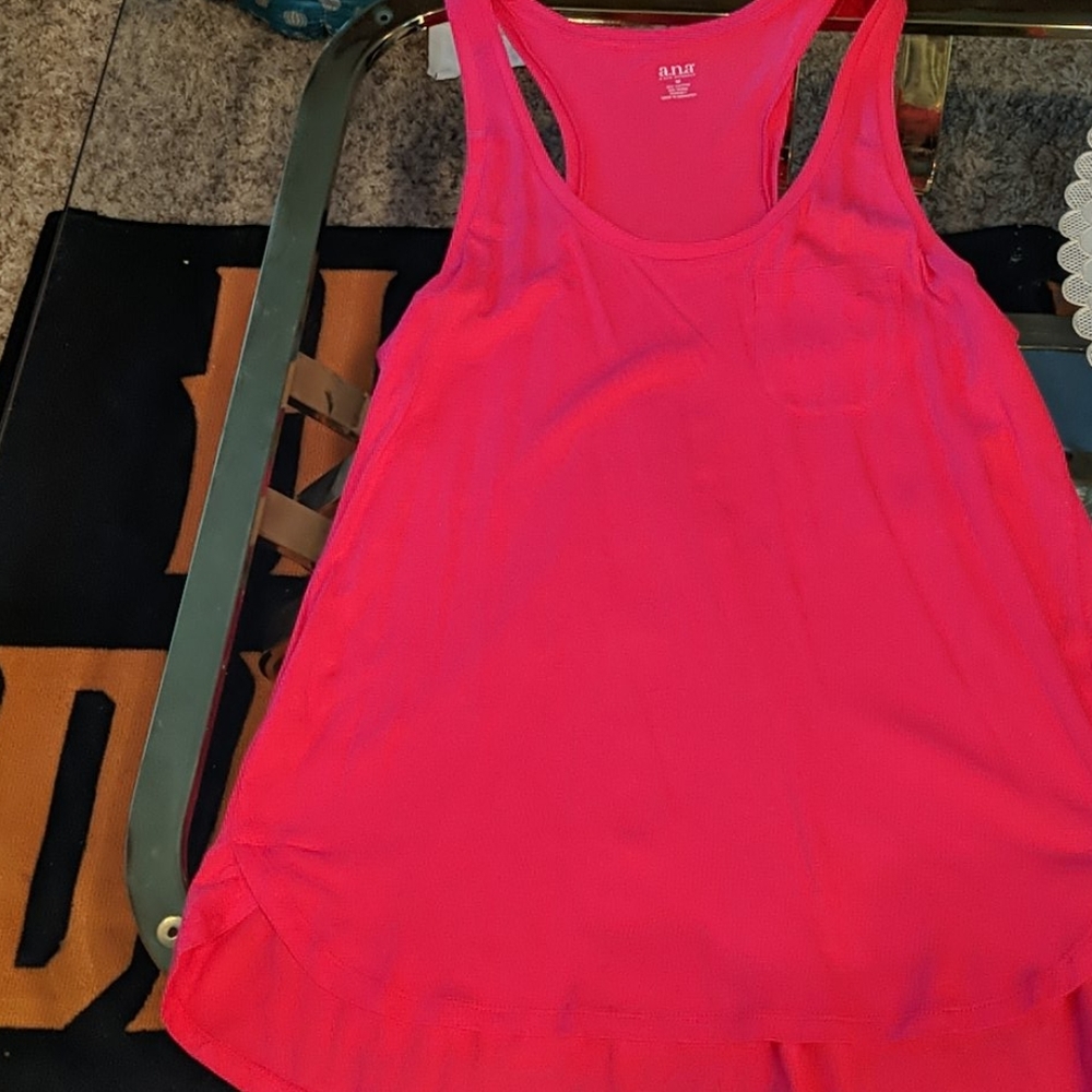 A n a pink racerback long tank top